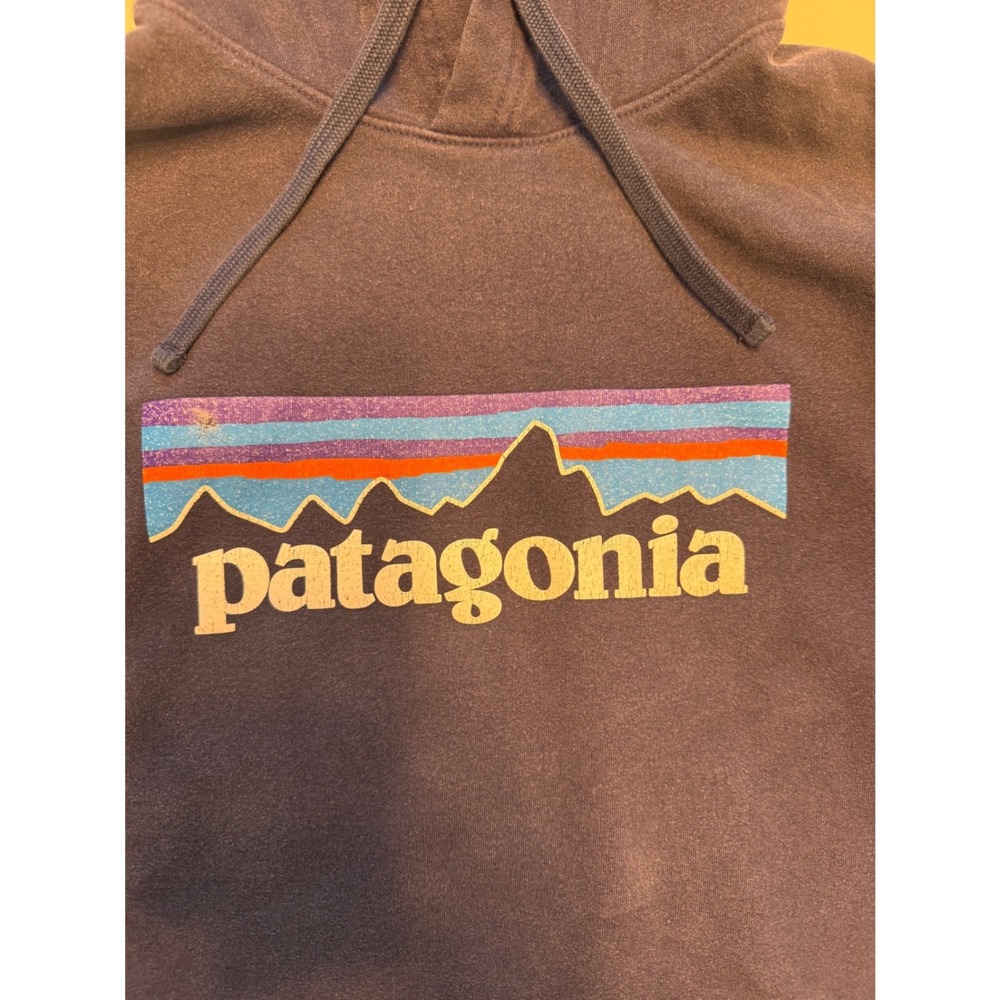 Patagonia Mens Uprisal Hoody Navy Blue P-6 Logo Pullover Sweatshirt 39539 M